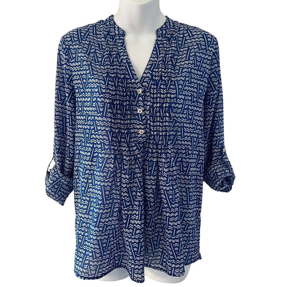 Anthropologie HD in Paris blue blouse size 4